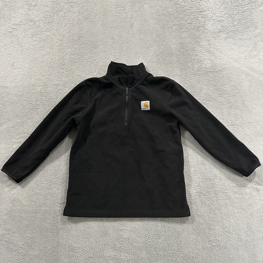 Carhartt 1/4 Zip Sweatshirt Kids Boys 7 Black Fleece Casual Winter